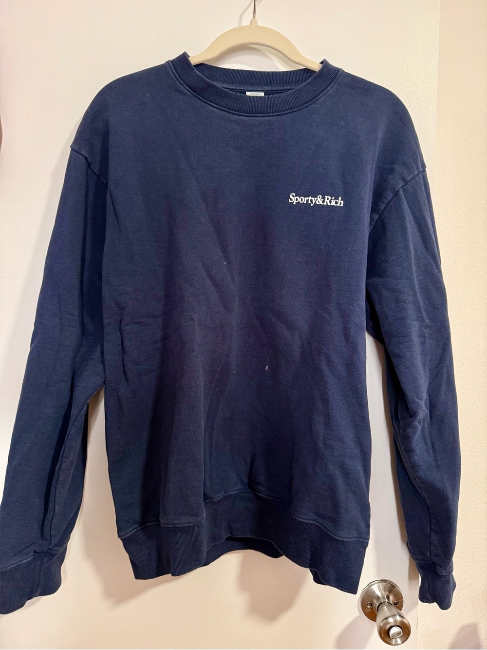 Sporty & Rich Navy Crewneck Sweatshirt